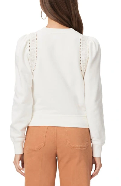 Shop Paige Dorea Cotton Sweatshirt In Ivory