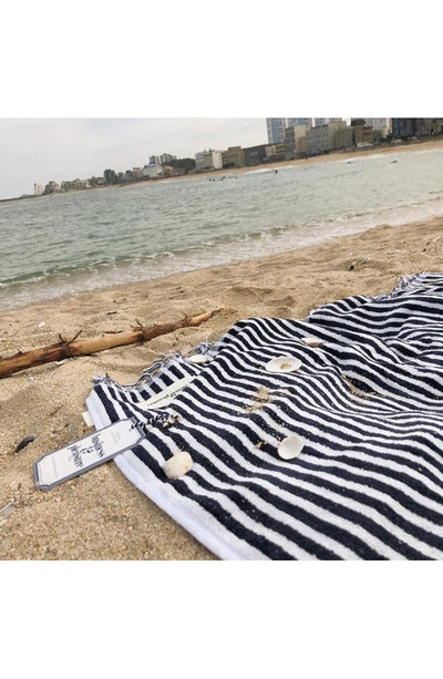 Business & Pleasure The Beach Towel In Laurens Navy Stripe