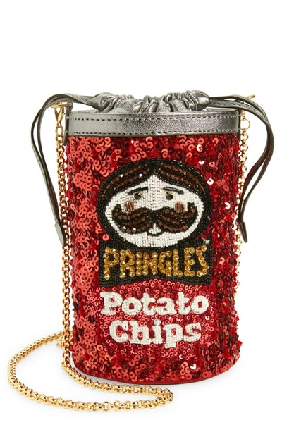 Shop Anya Hindmarch Potato Chips Bucket Bag In Red