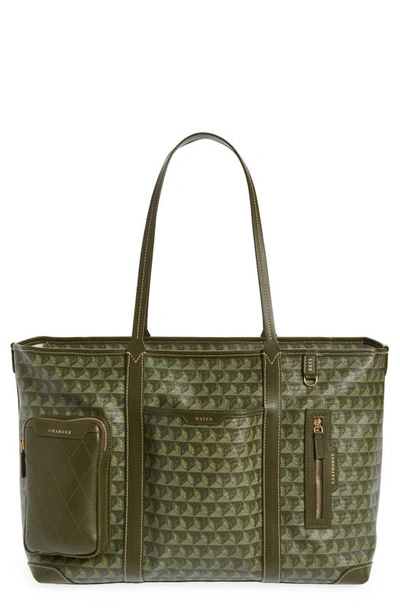 Shop Anya Hindmarch I Am A Plastic Bag Recycled Coated Canvas Tote In Fern/ Olive