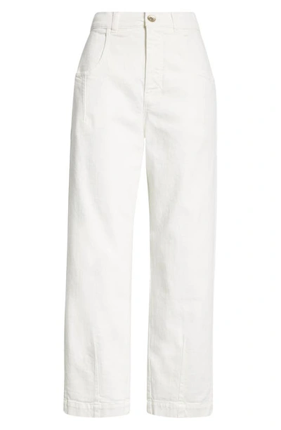 Shop Eleventy Straight Leg Bull Pants In White