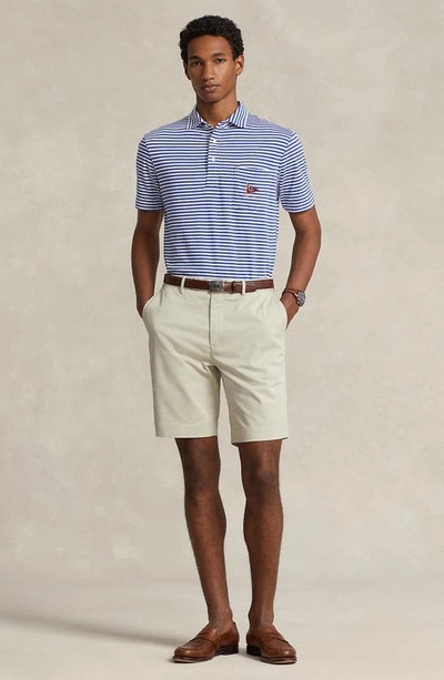 Shop Polo Ralph Lauren Flat Front Stretch Twill Chino Shorts In Classic Stone