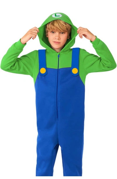 Shop Opposuits Kids' Super Mario™ Luigi Jumpsuit In Blue