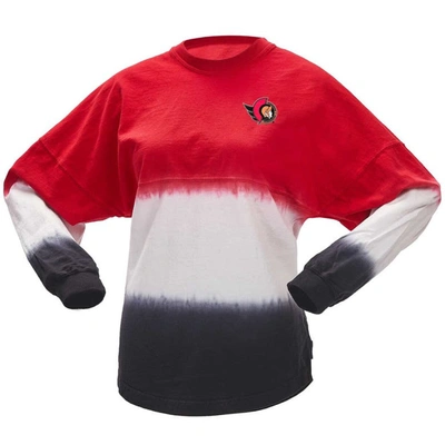 Shop Spirit Jersey Fanatics Branded Red/black Ottawa Senators Ombre Long Sleeve T-shirt