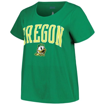 Shop Profile Green Oregon Ducks Plus Size Arch Over Logo Scoop Neck T-shirt