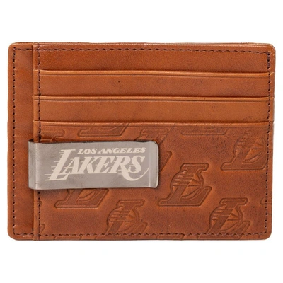 Shop Lusso Brown Los Angeles Lakers Sanford Front Pocket Wallet With Money Clip