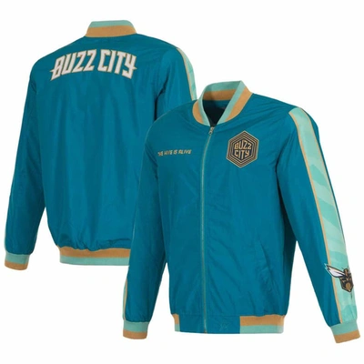 Shop Jh Design Turquoise Charlotte Hornets 2023/24 City Edition Full-zip Bomber Jacket