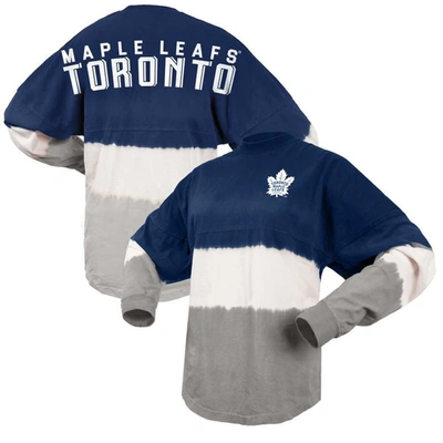 Shop Spirit Jersey Fanatics Branded Blue/gray Toronto Maple Leafs Ombre Long Sleeve T-shirt