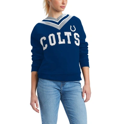 Shop Tommy Hilfiger Royal Indianapolis Colts Heidi V-neck Pullover Sweatshirt