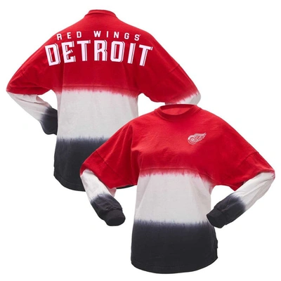 Shop Spirit Jersey Fanatics Branded Red/black Detroit Red Wings Ombre Long Sleeve T-shirt