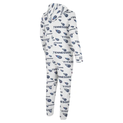 Shop Concepts Sport White Tennessee Titans Allover Print Docket Union Full-zip Hooded Pajama Suit