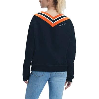 Shop Tommy Hilfiger Navy Chicago Bears Heidi V-neck Pullover Sweatshirt