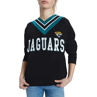 Shop Tommy Hilfiger Black Jacksonville Jaguars Heidi V-neck Pullover Sweatshirt