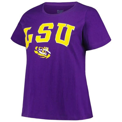 Shop Profile Purple Lsu Tigers Plus Size Arch Over Logo Scoop Neck T-shirt