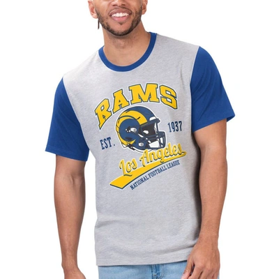 Shop G-iii Sports By Carl Banks Gray Los Angeles Rams Black Label T-shirt In Heather Gray