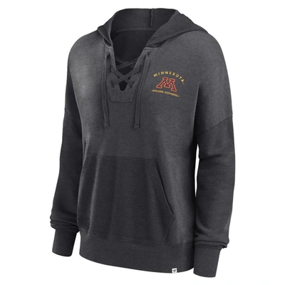 Shop Fanatics Branded Heather Charcoal Minnesota Golden Gophers Campus Lace-up Pullover Hoodie