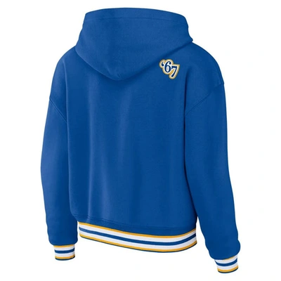 Shop Wear By Erin Andrews Blue St. Louis Blues Lace-up Pullover Hoodie