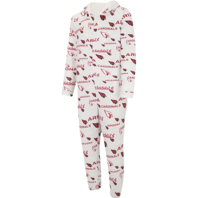 Shop Concepts Sport White Arizona Cardinals Allover Print Docket Union Full-zip Hooded Pajama Suit