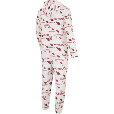 Shop Concepts Sport White Arizona Cardinals Allover Print Docket Union Full-zip Hooded Pajama Suit