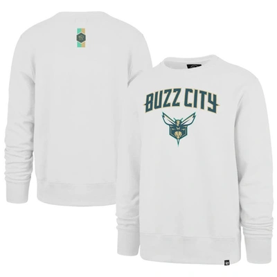 Shop 47 ' White Charlotte Hornets 2023/24 City Edition Postgame Headline Crew Pullover Sweatshirt