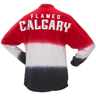 Shop Spirit Jersey Fanatics Branded Red/black Calgary Flames Ombre Long Sleeve T-shirt