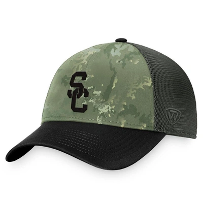 Shop Top Of The World Hunter Green/gray Usc Trojans Oht Military Appreciation Unit Trucker Adjustable Hat