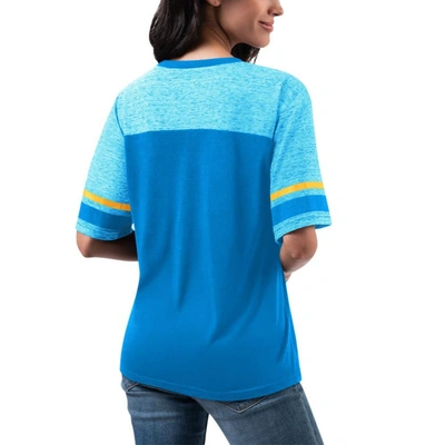 Shop G-iii 4her By Carl Banks Powder Blue Los Angeles Chargers Track T-shirt