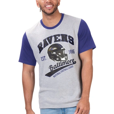 Shop G-iii Sports By Carl Banks Heather Gray Baltimore Ravens Black Label T-shirt