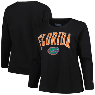 Shop Profile Black Florida Gators Plus Size Arch Over Logo Scoop Neck Long Sleeve T-shirt