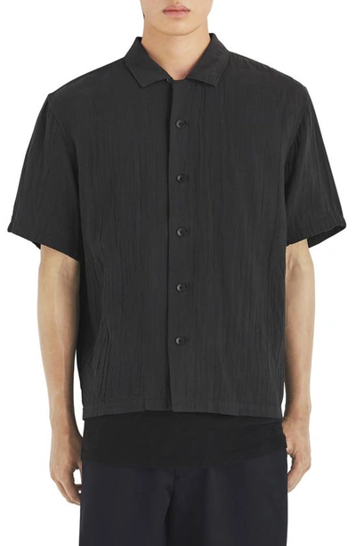 Shop Rag & Bone Avery Cotton Short Sleeve Button-up Shirt In Phantom