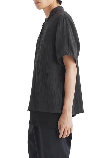 Rag & Bone Avery Cotton Short Sleeve Button-up Shirt In Phantom