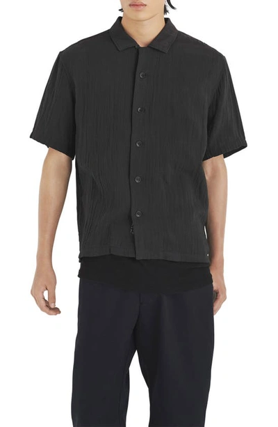 Shop Rag & Bone Avery Cotton Short Sleeve Button-up Shirt In Phantom