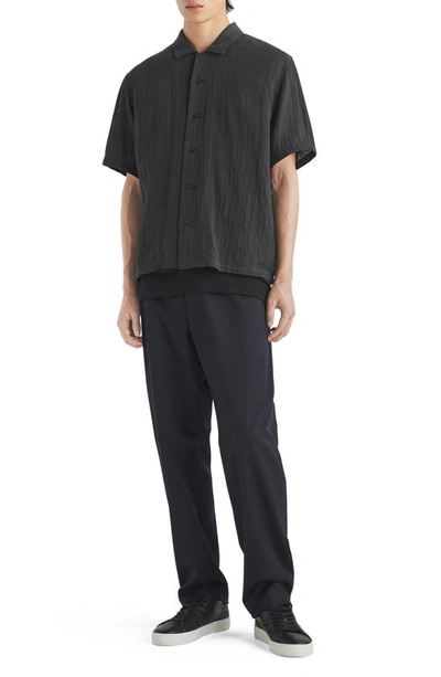 Shop Rag & Bone Avery Cotton Short Sleeve Button-up Shirt In Phantom
