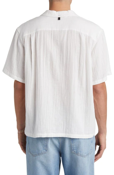 Shop Rag & Bone Avery Cotton Short Sleeve Button-up Shirt In White