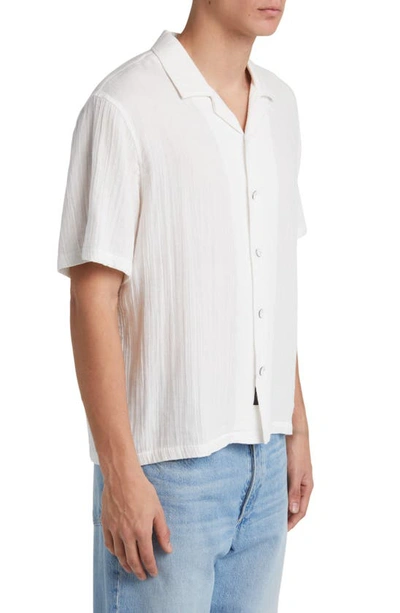 Shop Rag & Bone Avery Cotton Short Sleeve Button-up Shirt In White