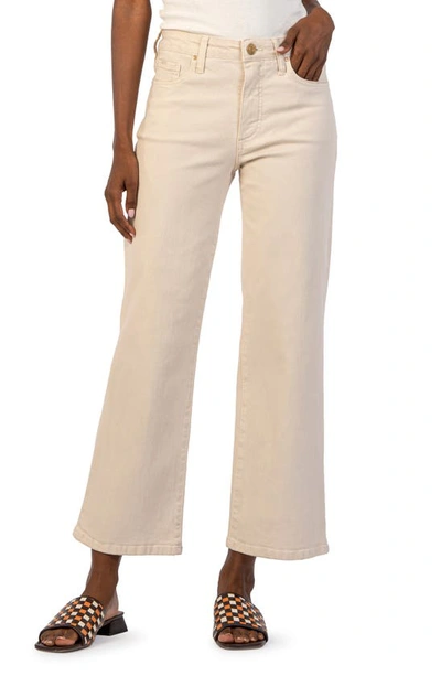 Shop Kut From The Kloth Fab Ab High Waist Wide Leg Jeans In Ecru