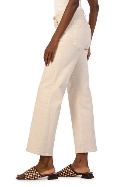 Shop Kut From The Kloth Fab Ab High Waist Wide Leg Jeans In Ecru