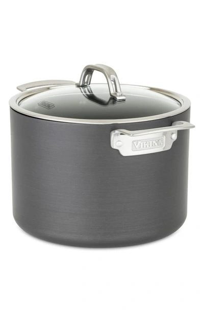 Shop Viking 8-quart Hard Anodized Aluminum Nonstick Stockpot With Lid In Dark Gray