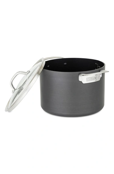 Viking 6.25-quart Hard Anodized Aluminum Nonstick Stockpot With Lid In Dark Gray