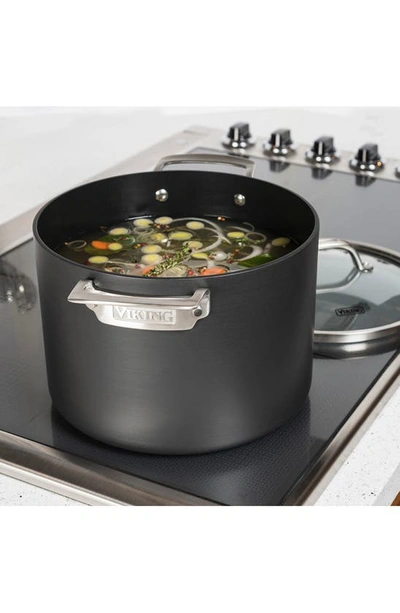 Viking 6.25-quart Hard Anodized Aluminum Nonstick Stockpot With Lid In Dark Gray