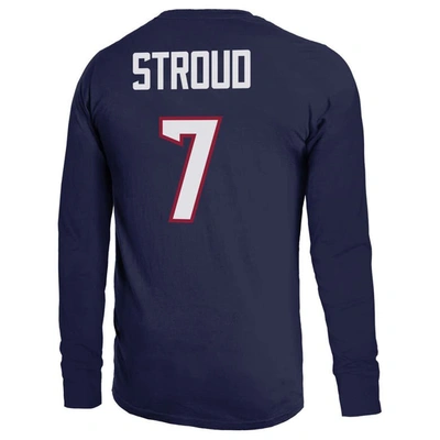 Shop Majestic Threads C.j. Stroud Navy Houston Texans Name & Number Long Sleeve T-shirt