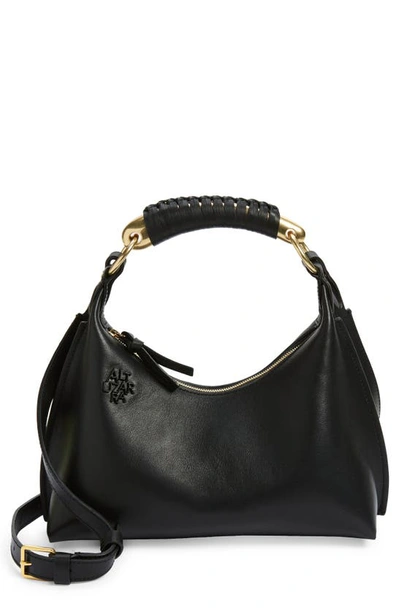 Shop Altuzarra Small Athena Leather Top Handle Bag In Black