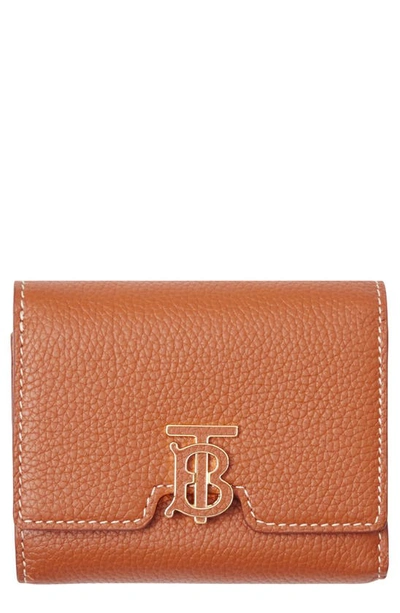 Shop Burberry Tb Compact Wallet In Warm Russet Brown