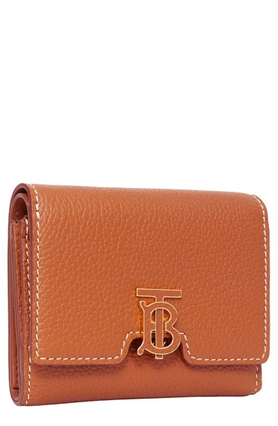 Shop Burberry Tb Compact Wallet In Warm Russet Brown