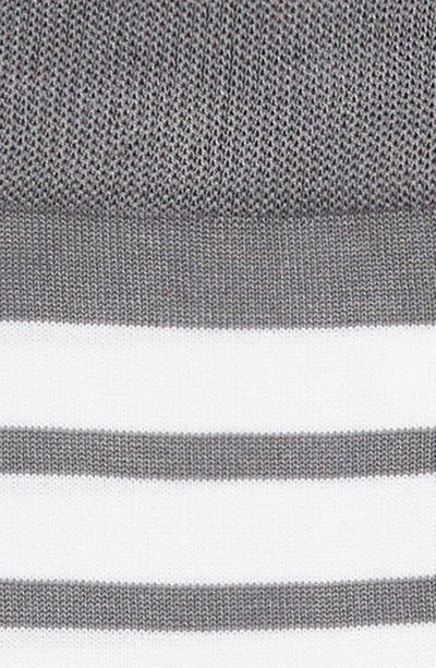 Shop Thom Browne Stripe Crew Socks In Medium Grey