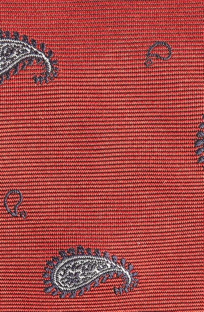 Shop Thom Browne Paisley Silk Tie In Red