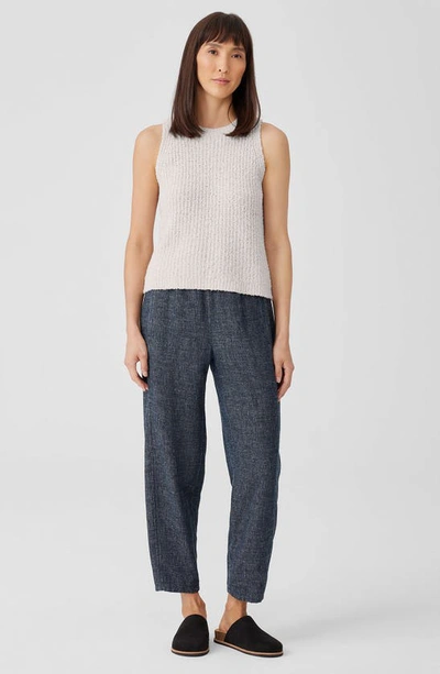Shop Eileen Fisher Organic Cotton Blend Sleeveless Sweater In Bone