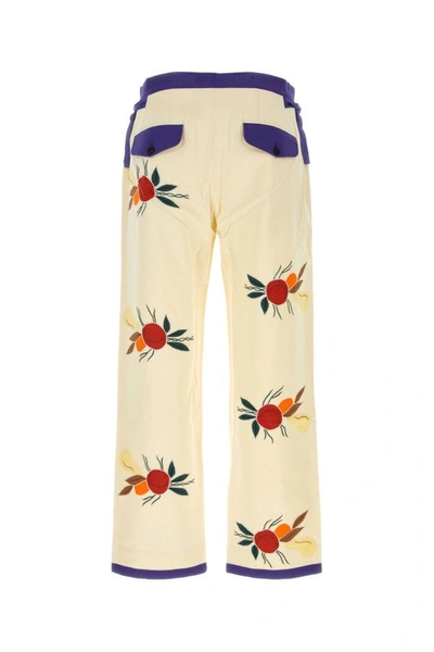 Shop Bode Man Embroidered Linen Blend Pant In Multicolor