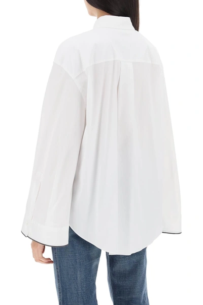 Shop Brunello Cucinelli Wide Sleeve Shirt With Shiny Cuff Details Women In White
