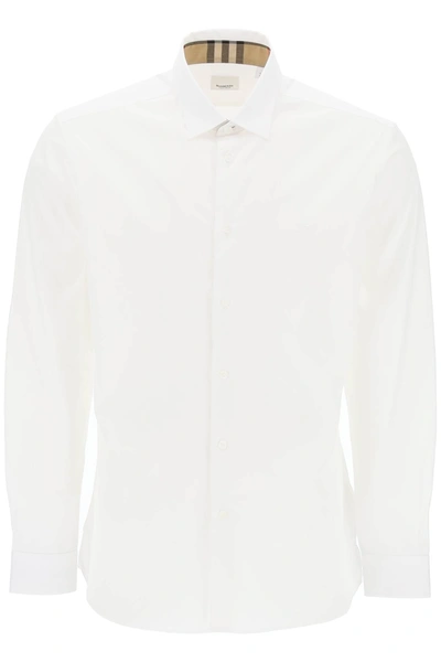 Shop Burberry Sherfield Shirt In Stretch Cotton Men In White